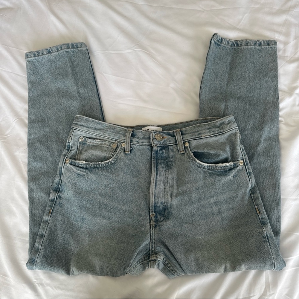 Zara High Waisted‎ Rise Button Up Light Wash Denim Jeans Woman's Size 4